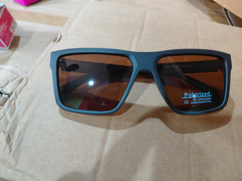 Matte Black Polarized Square Sport Sunglasses